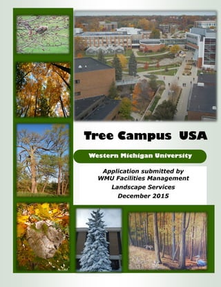 Western Michigan University
Application submitted by
WMU Facilities Management
Landscape Services
December 2015
Tree Campus USA
 