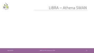 09/13/2016 LIBRA @ VITAE Conference 2016 21
LIBRA – Athena SWAN
 