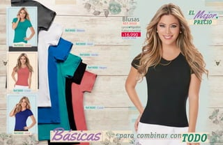 50 51
Ref.9000 ·Blanco·
Ref.9000 ·Azul·
Ref.9000 ·Verde·
Ref.9000 ·Negro·
Ref.9000 ·Coral·
Blusas
Tallas:s/m/l/xl
REF.9000
Lycra Algodón
CADA UNA
Ref.9000 ·Verde·
Ref.9000 ·Azul·
Ref.9000 ·Coral·
16.990$
 