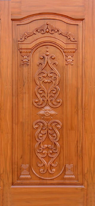 Traditional carved teak wood doors