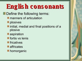 C6 English Consonants | PPT