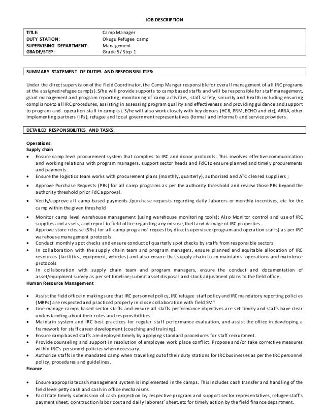 Camp Managerjd Jd Okugu