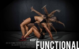 Are you training your body or just your muscles?
We look into the latest trend in fitness:
movement-based training
functional
 