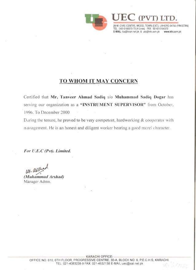 letter certificate bonafide pdf Letter UEC Experience