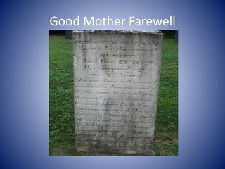 Epitaph
Died December 28, 1829.
Her supposed age was 85 years.
She was born a slave,
and remained a slave for nearly thirt...