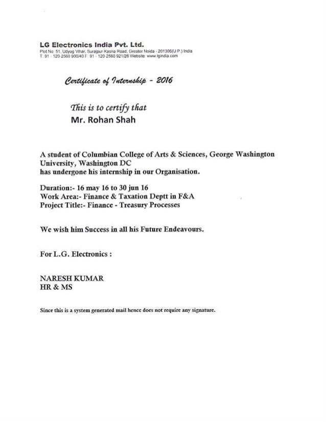 LG Certificate