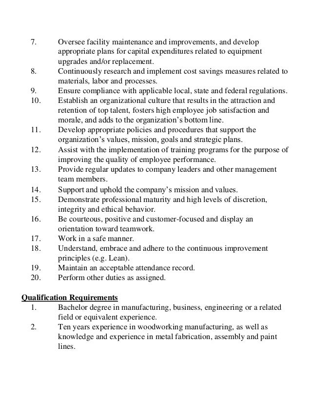 manufacturing director