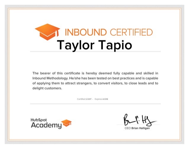 HubSpot Inbound Certification