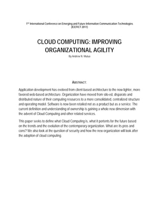 Cloud Computing Improving Organizational Agility | PDF