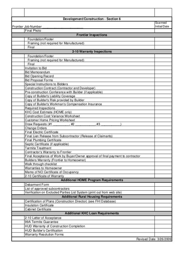 C6 502&504 programs frontier property checklist - tom carew