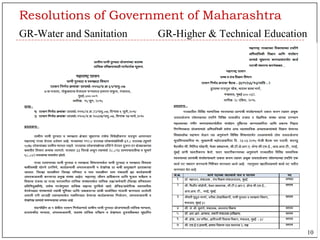 Resolutions of Government of Maharashtra
GR-Water and Sanitation GR-Higher & Technical Education
10
 