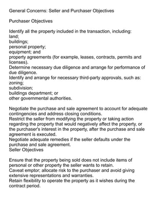 Purchasing and Selling Commercial Real Estate Checklist Initial Steps | PDF