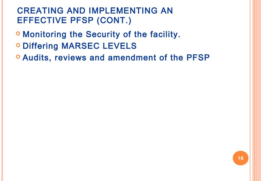 Creating and Implementing an Effective Port Facility Security Plan