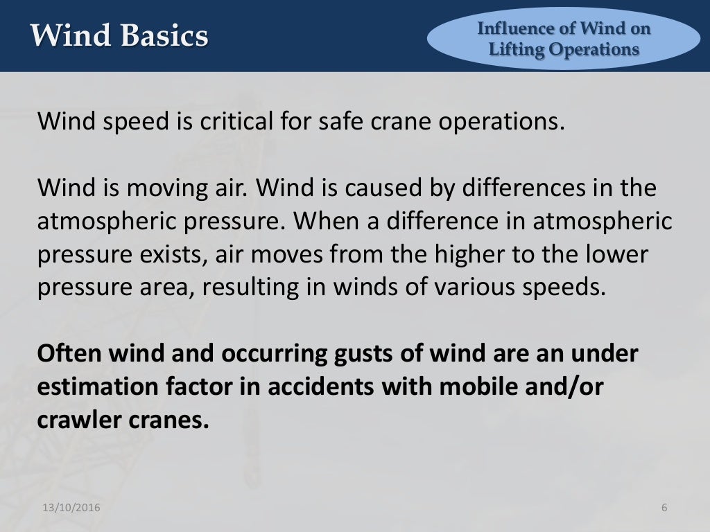INFLUENCE OF WIND ON LIFTING OPERATIONS