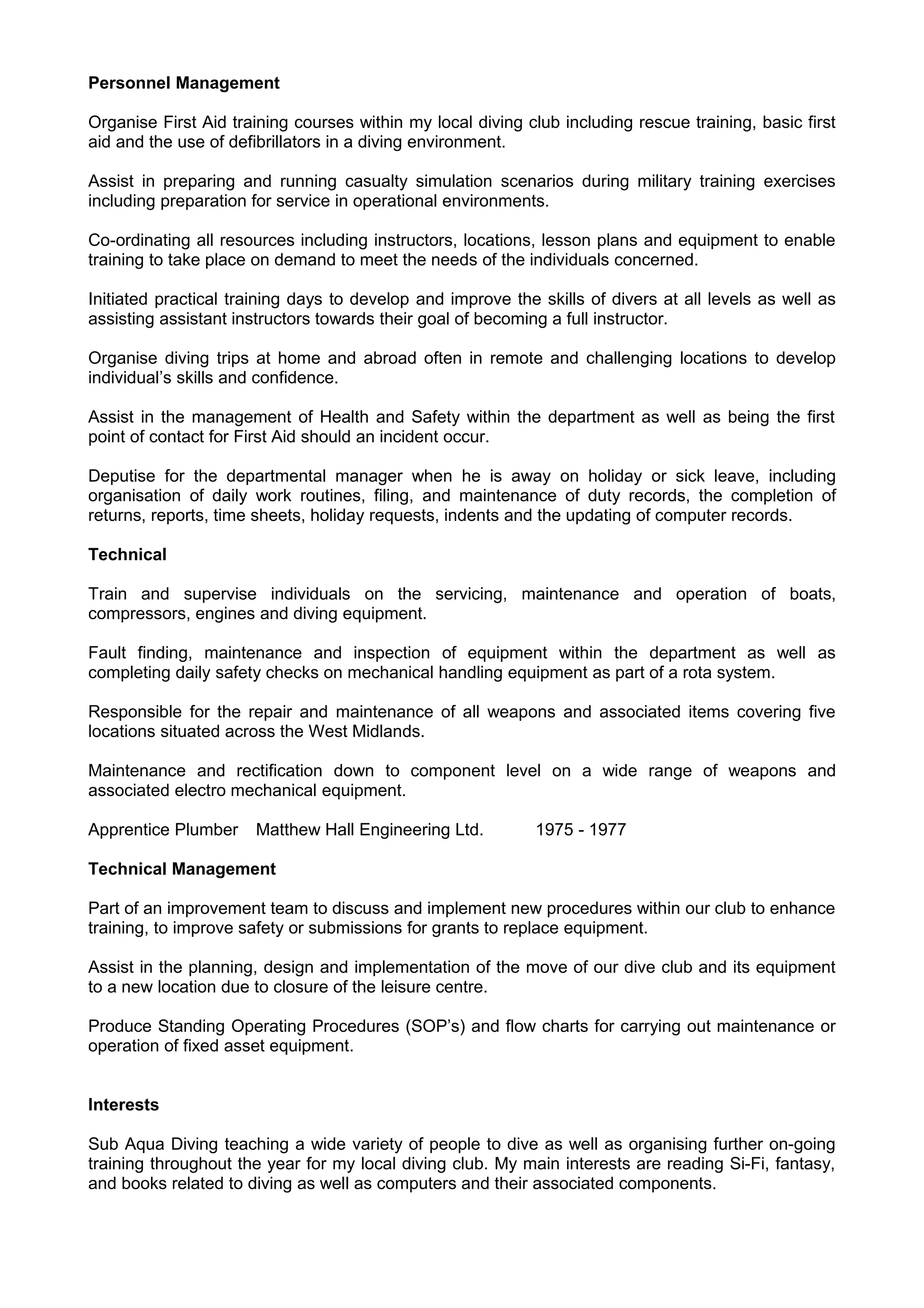 Leslie Singleton CV-First Aid-15 | DOC