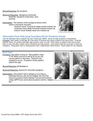 In-Service Project - Dizzy Exam | DOCX