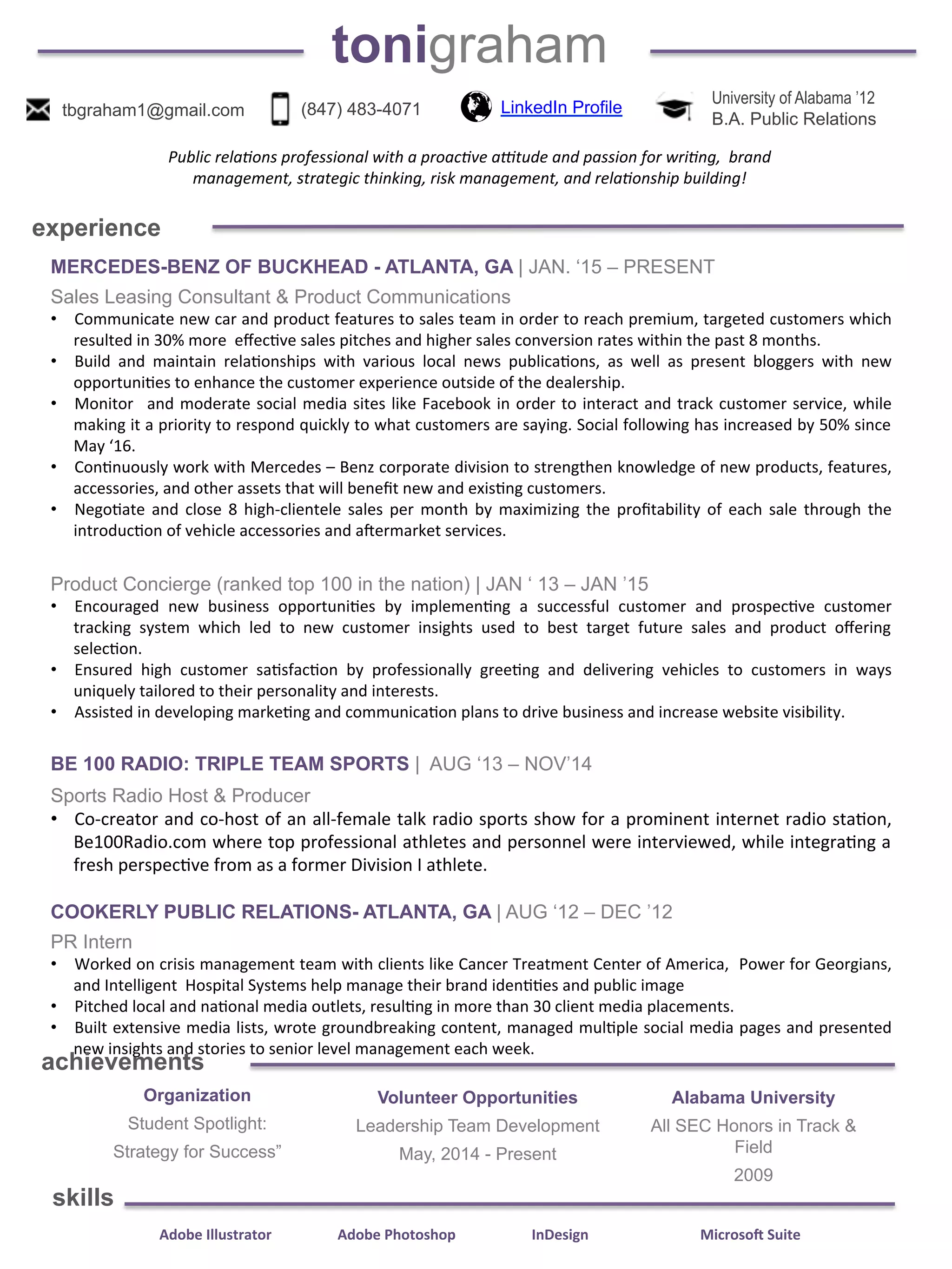 T. Graham Resume 2016 | PDF
