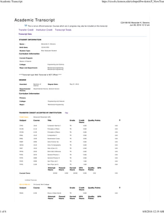 Academic Transcript | PDF