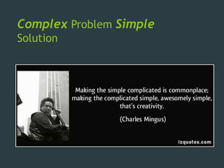 Complex Problem Simple
Solution
 