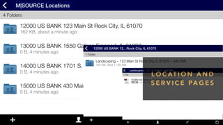 L O C AT I O N A N D
S E R V I C E PA G E S
 