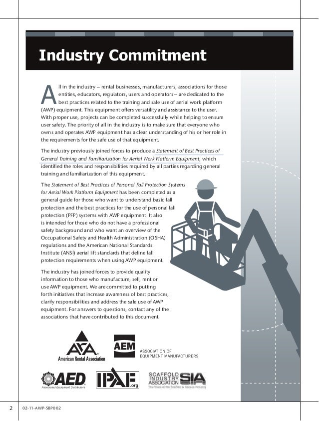 Statement of Best Practices Fall Protection
