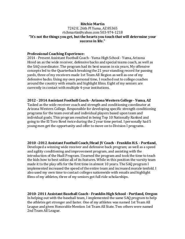 life coach resume