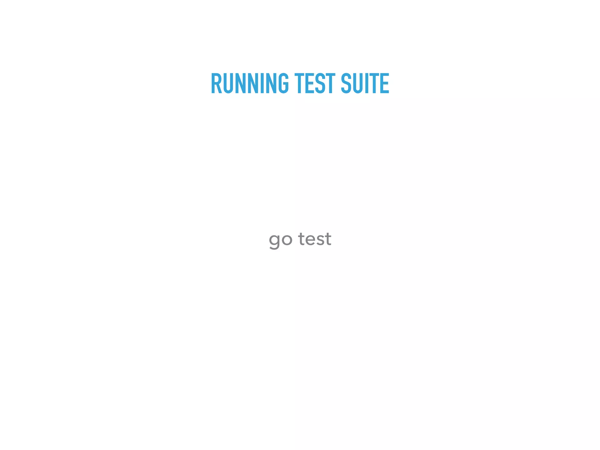 RUNNING TEST SUITE
go test
 