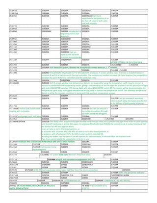253063A 253064A 253065A 253061AB 253067A
253067AB 253068A 253069A 253066A 253071A
253072A 253073A 253074A 253070ACD flight deck
ventilation by the addition of an
air shut-off valve to both cabin
side wall air ducts
253076A
253077A 253078A 253080A 253075A 253083A
253084A 253085A 253086A 253081A 253088A
253089A 253090ABC 253091A Introduction of
Negretti Aviation stall
detectors
253087A 253093A
253094A 253095A 253096BCD 253092A 253099A
253100A 253101A 253102A 253097A 253104A
253105A 253106A 253107A 253103A 253112A
253113A 253114A 253115A 253109AB 253119A
253120A 253121A 253125A 253116A 253127A
253128A 253129A 253130AB Hyd sys-
replace dolls eye with
reservoir pressure gauge
253126A 253132A
253133A 253134A 253136ABDE 253131A 253138A
GREASE FITTINGS ON ELEV TRIM JACK
253139A 253140A 253141A 253137A 253142ABD 253143A
253145A 253146A Stall detection system, deleted the Autopilot disconnect detector, 1 3rd
channel.
253147A 253148A 253149A 253149D
253149B 253149C Mod.253529C: (Applicable to Pre-Mod.253149C airplanes). A screen window heat, A resistor is installed between
terminals 9 and 10 of each screen A thermal controller. The resistors are installed on panel DA-E and improve the compatibility
between the panel A thermal controllers and the solid state relay.
253150A 253152A 253155ABC 253157A 253158A
253160ABC 253161A Both A screen window heat temperature datums are lowered by using the temperature uplift relay to connect a
resistor in parallel with the temperature sensor, giving a low temperature datum when the airplane is on the ground or in flight
with both ENG ANTICE switches OFF. During flight with either ENG ANTICE switch ON the resistor will be disconnected by the
temperature uplift relay, leaving the temperature sensor alone to control the temperature datum. The overheat temperature
datum is set by the resistors connected in series with the overheat temperature sensors.
253162A 253163A 253165A
253166A 253167A 253168A 253170A Fuel sys-removes 4 nonreturn
valves in each wing, stack pipes are atached
to the diffuser of both gravity jet pumps.
253171B 253173A 253174A 253169A 253177A
253180ABC Ventral tank refuel valve
coupling with nut plates.
253181AB 253182A 253175B the ram air exhaust is
ducted to atmosphere through
an outlet above the left pylon
253185A
253187A Temp guage, omit batt temp 253189A 253192A 253184A 253194A
253195A 253196A 253197A 253193CD 253198A 253199A
253200ABCEFGHJK 253201B time delay units progressively open the left-hand main air valve and to prevent the right-hand main air valve opening
until the left-hand valve is almost fully open. On airplanes fitted with Mod.253201 the control circuit is revised to ensure that
the venturi fan will only operate when:
· A main air valve is not in the closed position, or
· For airplanes with a Garrett APU: the APU air valve is not in the closed position, or
· For airplanes with a Turbomach APU: the APU master switch is selected ON.
A timing unit makes sure the venturi fan will operate for approximately 20 seconds after the airplane lands.
Two check valves isolate the venturi when it is not in use.
253203A introduces HYD suction filter AIR87366/0 with a finer filter element 253208A 253209A
253210A 253215B 253221A 253223AB 253227B
253244A 253256A Fuel Booster pump
installation mod
253257A 253223AB 253269A
253284A 253286A 253501 253267B 253524F
253527A 253529ABC "A" screen Solid state "Normal" temp limit relays 253535A
253511A 253538A Wing LE anti-corrosion arrangements SB 57-77 . 253543A
253566G 253596A 253597A 253803ABCD 253815B
253831AB 256956AB 257625 253803ABCD 257634A
257636 257638 257641 257630 257656A
257657A 257658A SB 32-209 Removes brake control valve hyd filter from the return connection. 257659A
257655A 257665B 257666A 257668A Brake heat pack wear indicator
257671AB 257673A 258500GE Pt.A 258605 258922ABCDEFJKLMN
258879AB 258880A 258953 258961 259166A
259167A 259206A 259283ACDE Thrust Reversers on 259404A TURBOMACH T-62 APU INSTALL
259602B 259659A 259758AB 259318A 259839A
259948, SB 24-284-9948A, RELOCATION OF APU/GCU
EARTH, DONE 8/25/92
259949A 78-4048 TR accumulator seals
9/15/11
259798A
 