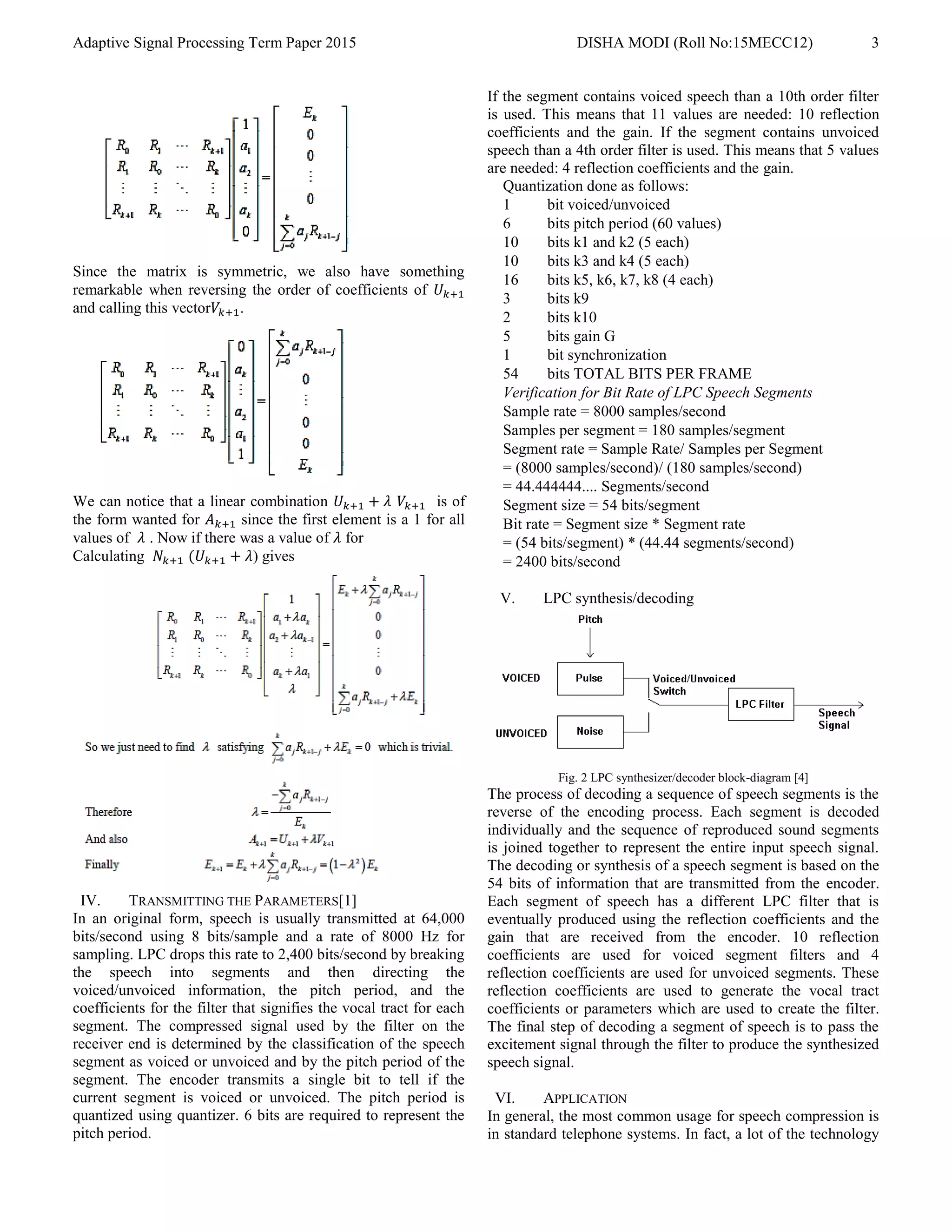 Speech Compression using LPC | PDF