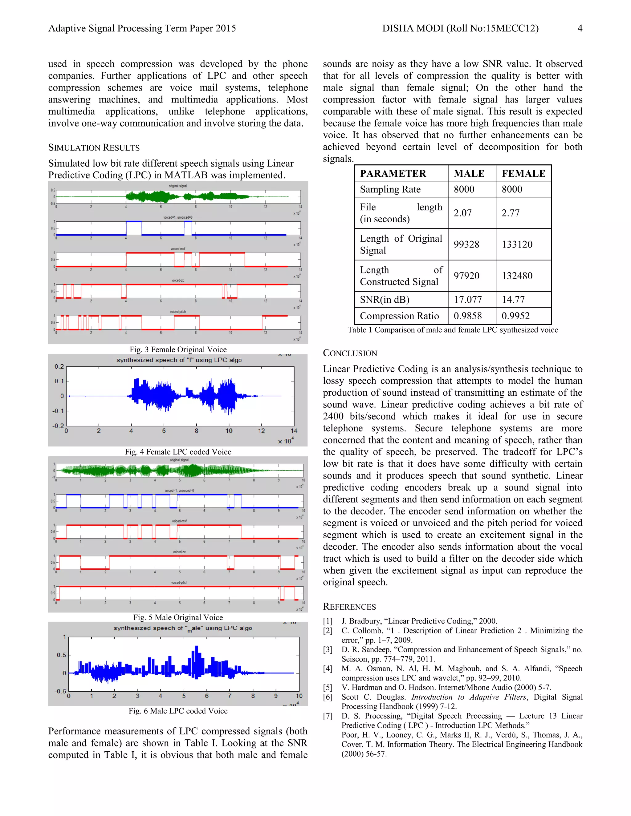 Speech Compression using LPC | PDF
