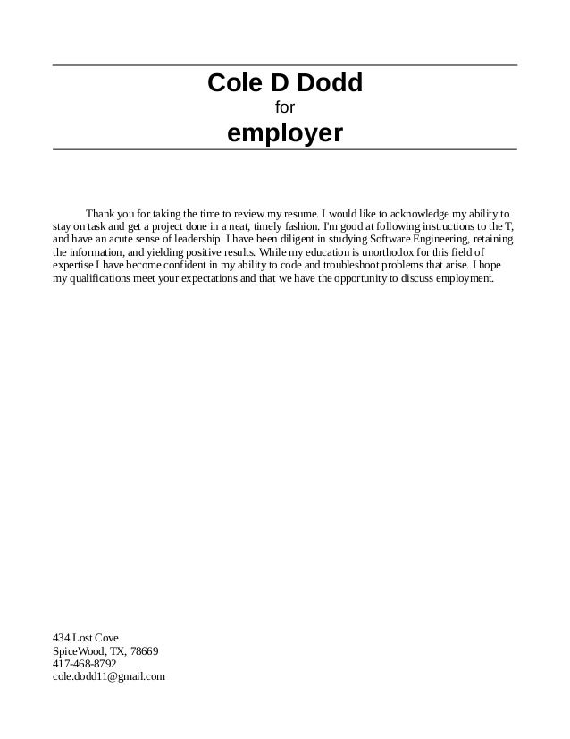 coles_resume rd thank you for reviewing my resume
