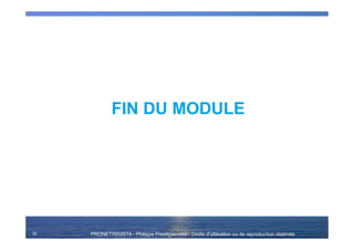 PRONETIS©2014 - Philippe Prestigiacomo - Droits d'utilisation ou de reproduction réservés
FIN DU MODULE
30
 