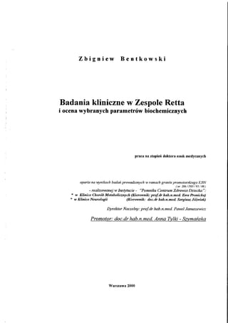 Bentkowski ZA 2000-Zespół Retta-praca doktorska-132 str.-PL