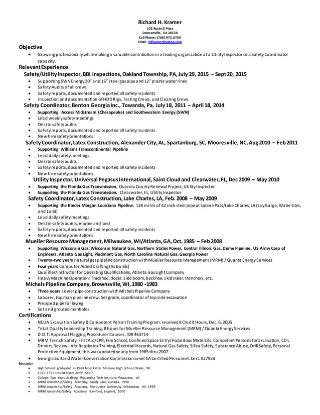 Richard Kramer resume PDF Free - Richard Kramer Resume 1 638 