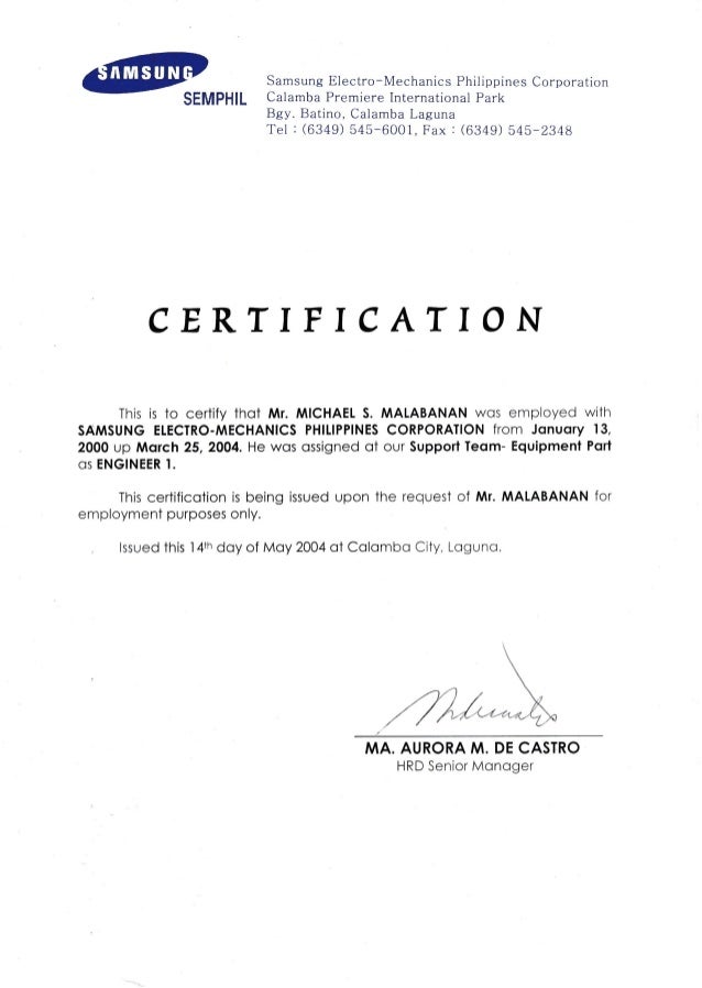 agreement philippines employment samsung cert