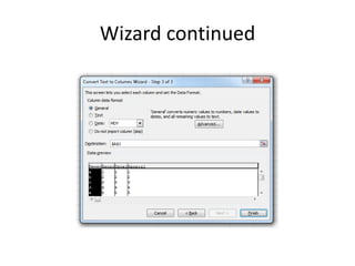 Wizard continued
 
