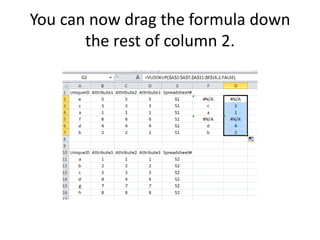 You can now drag the formula down
the rest of column 2.
 