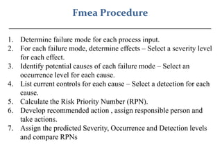 FMEA Presentation | PPTX