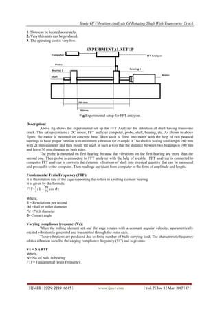Study of Vibration Analysis of Rotating Shaft with Transverse Crack | PDF
