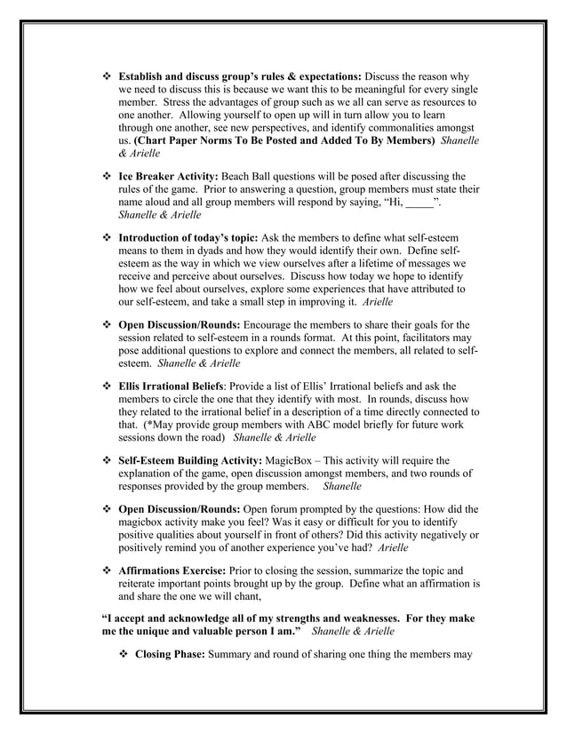 Counseling Group Lesson Plan | DOC