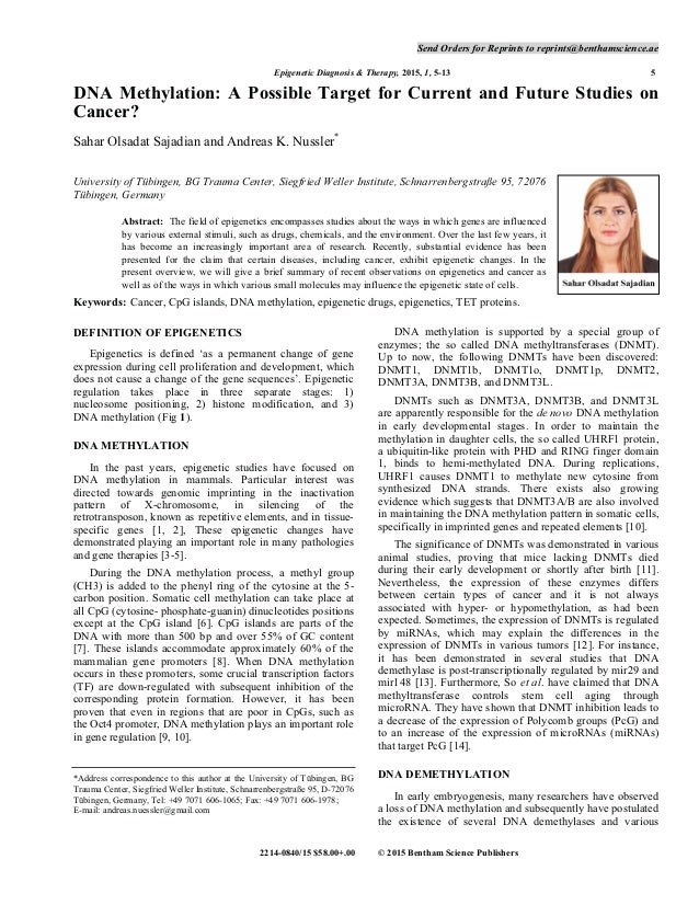 Dna methylation research papers