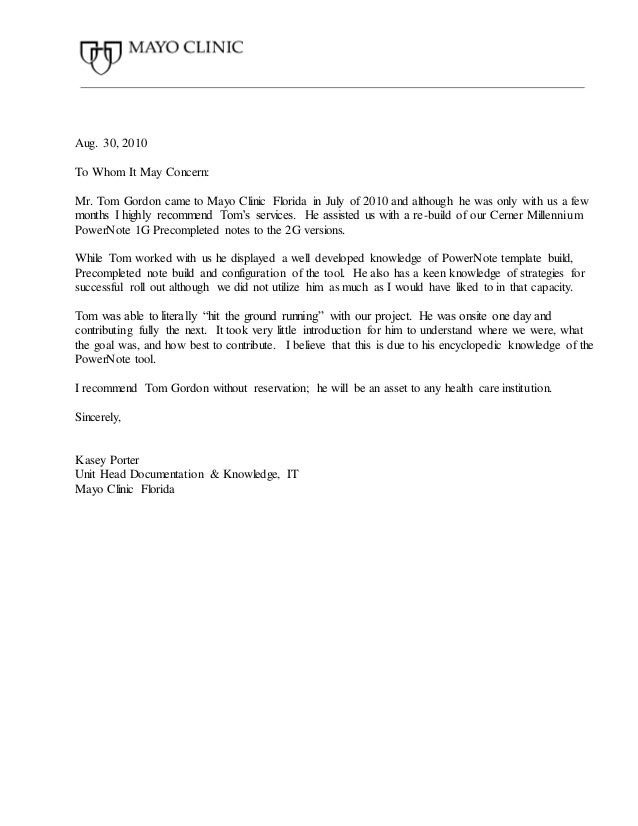 mayo letter of recommendation mayo health letter