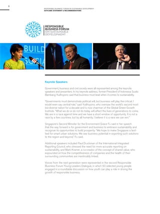 Outcome Statement & Recommendations- Responsible Business Forum 2014
