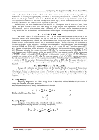 Investigating The Performance of A Steam Power Plant | PDF
