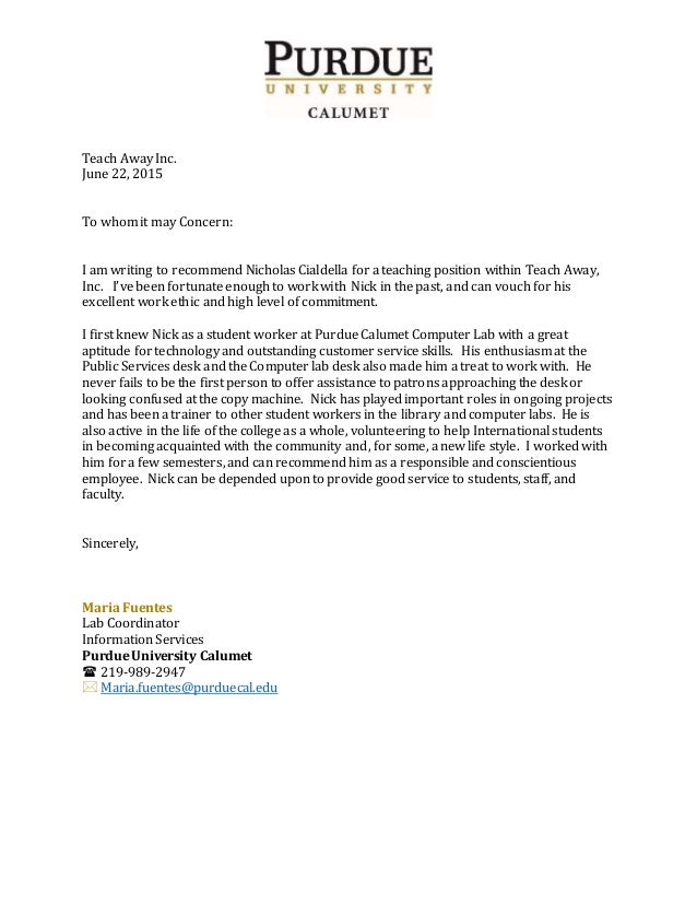 ncialdella recommendation letter purdue letter of recommendation