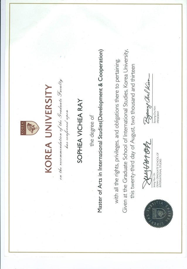 1Master's Degree at Korea University