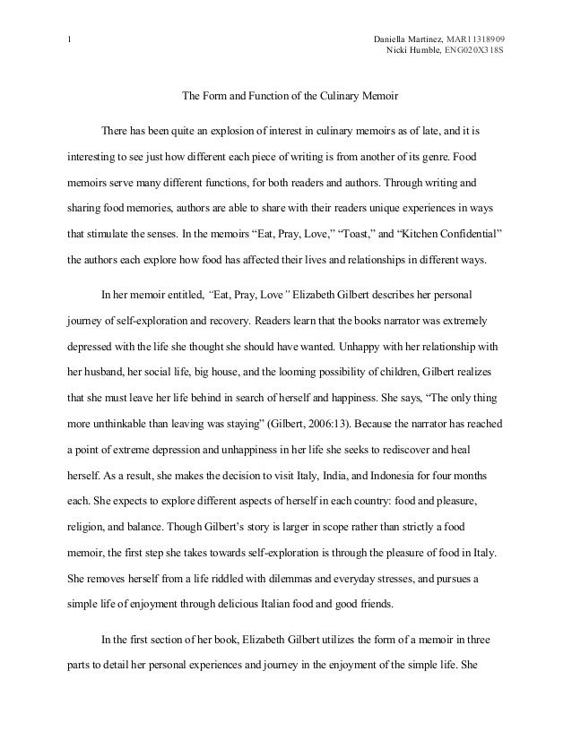 food memoir essay