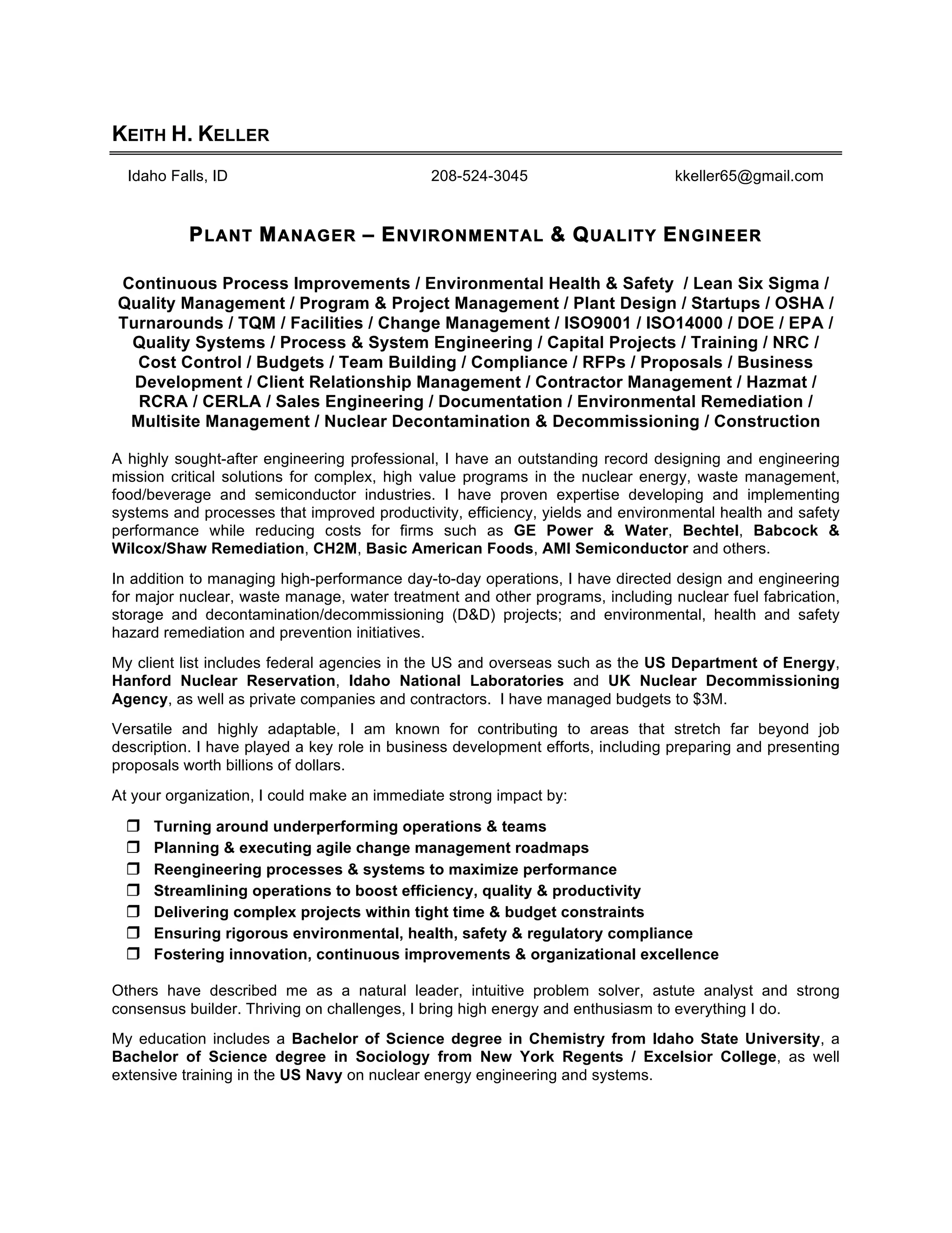 Keller Keith EXPANDED RESUME - Keller Keith EXPANDED RESUME 1 2048 