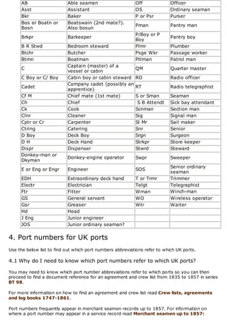 abbreviations in merchant seamen's records | PDF