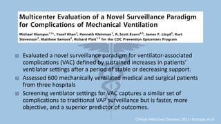 Ventilator-Associated Event (VAE2) | PPTX